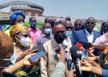 CAN2025 : une délégation du comité d’organisation conduite par le ministre Bantama, visite le stade du Hafia FC