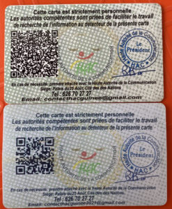 Falsification de documents officiels: la carte de presse délivrée par la HAC falsifiée (Communiqué)