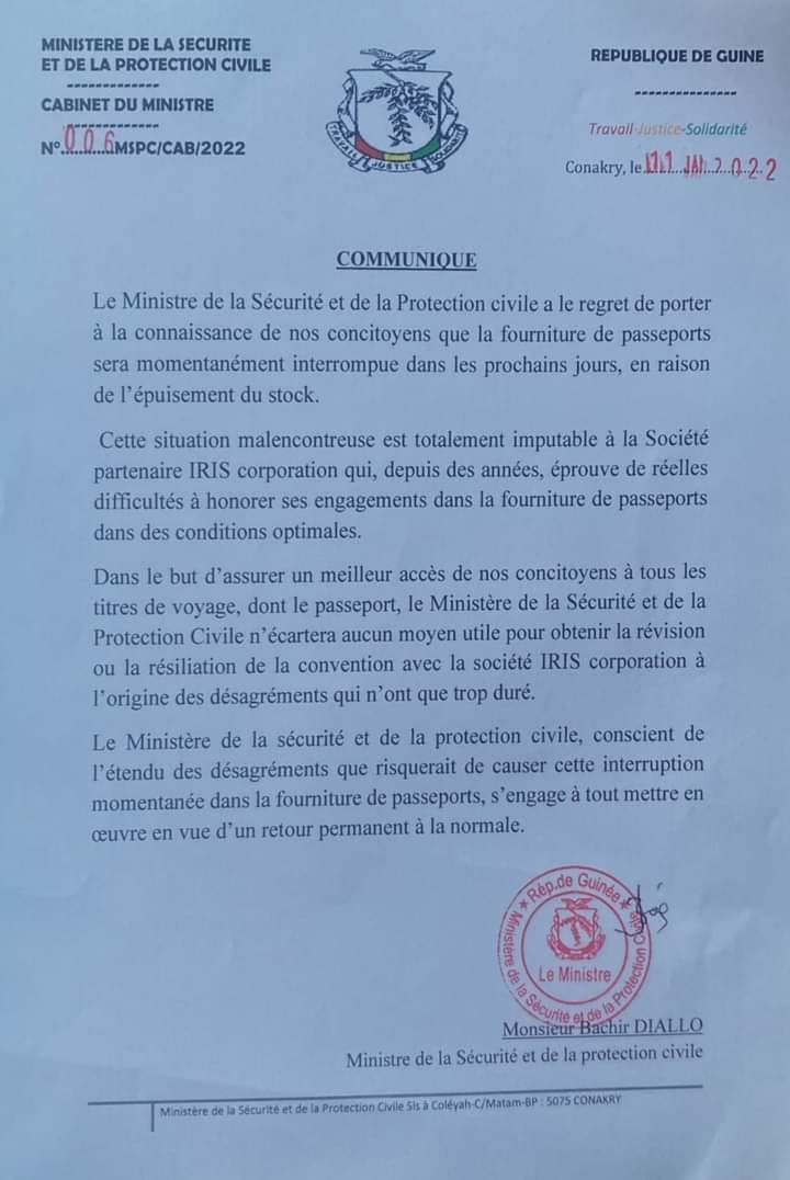 Vers une rupture de passeports en Guinée (les raisons) 