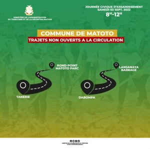 Journée d'assainissement: voici les les 16 axes routiers qui seront bloqués (Communiqué)