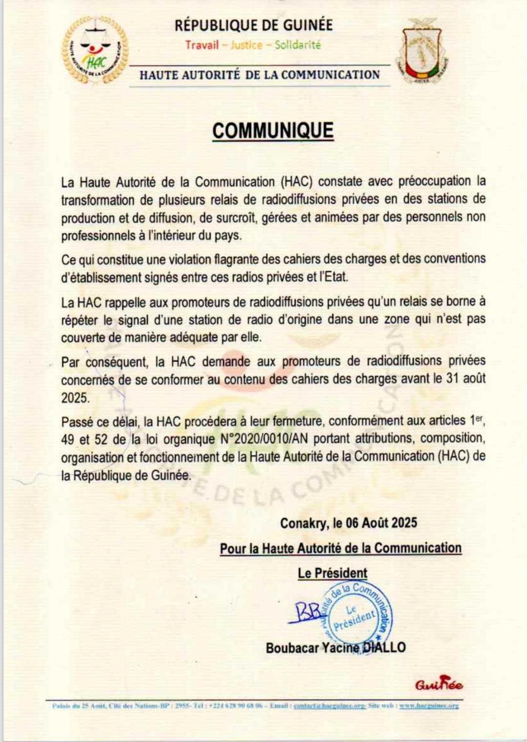 Radios privées et antennes relais: la HAC hausse le ton et donne un ultimatum